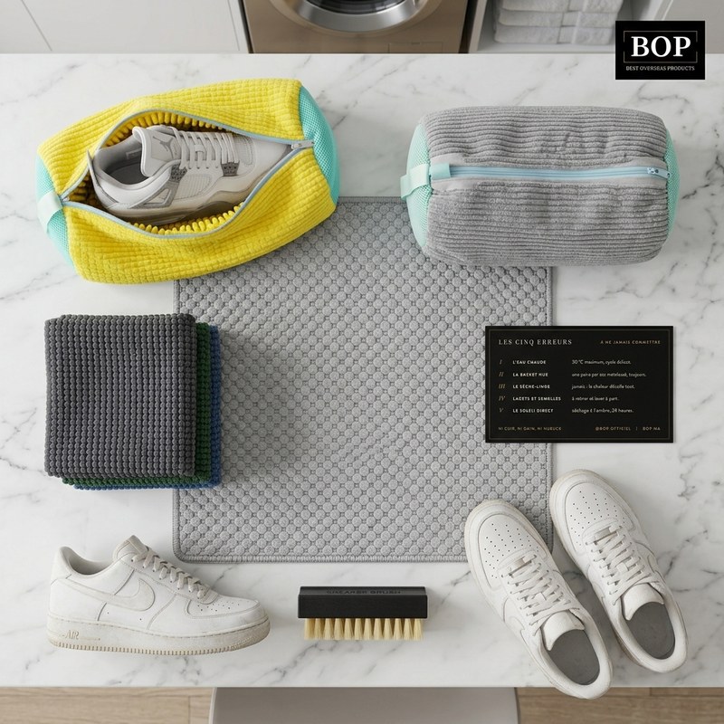 Kit Sneaker Care : 2 sacs de lavage, brosse 3-en-1, microfibre